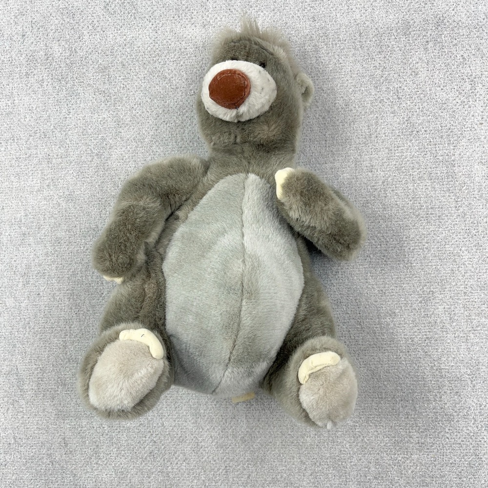 Vintage Jungle Book BALOO Plush Stuffed Bear 14" Gray Walt Disney Co 1990s